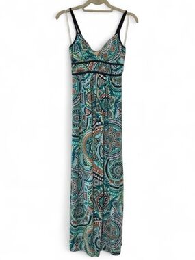 Vintage Y2K FOREVER21 Spaghetti Strap Maxi Dress | S | Blue, Orange, Multi